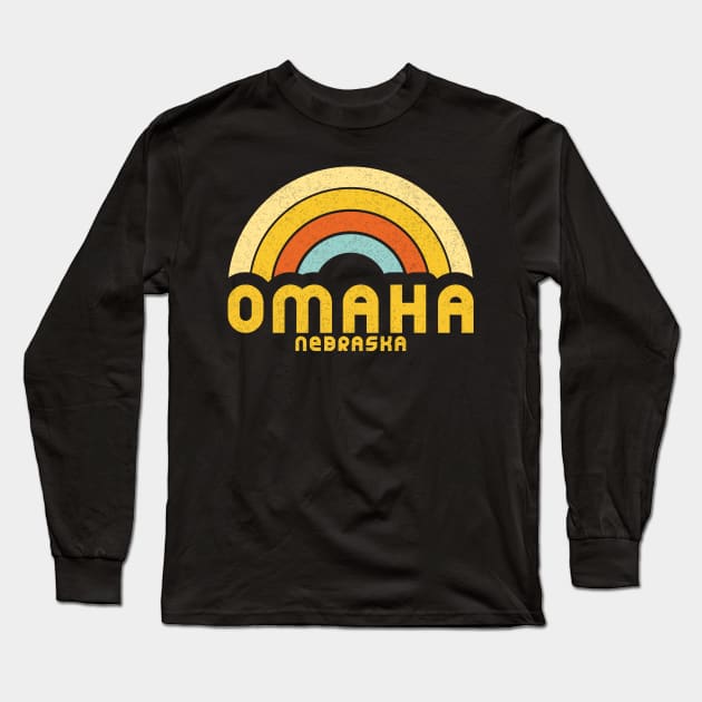 Retro Omaha Nebraska Long Sleeve T-Shirt by dk08